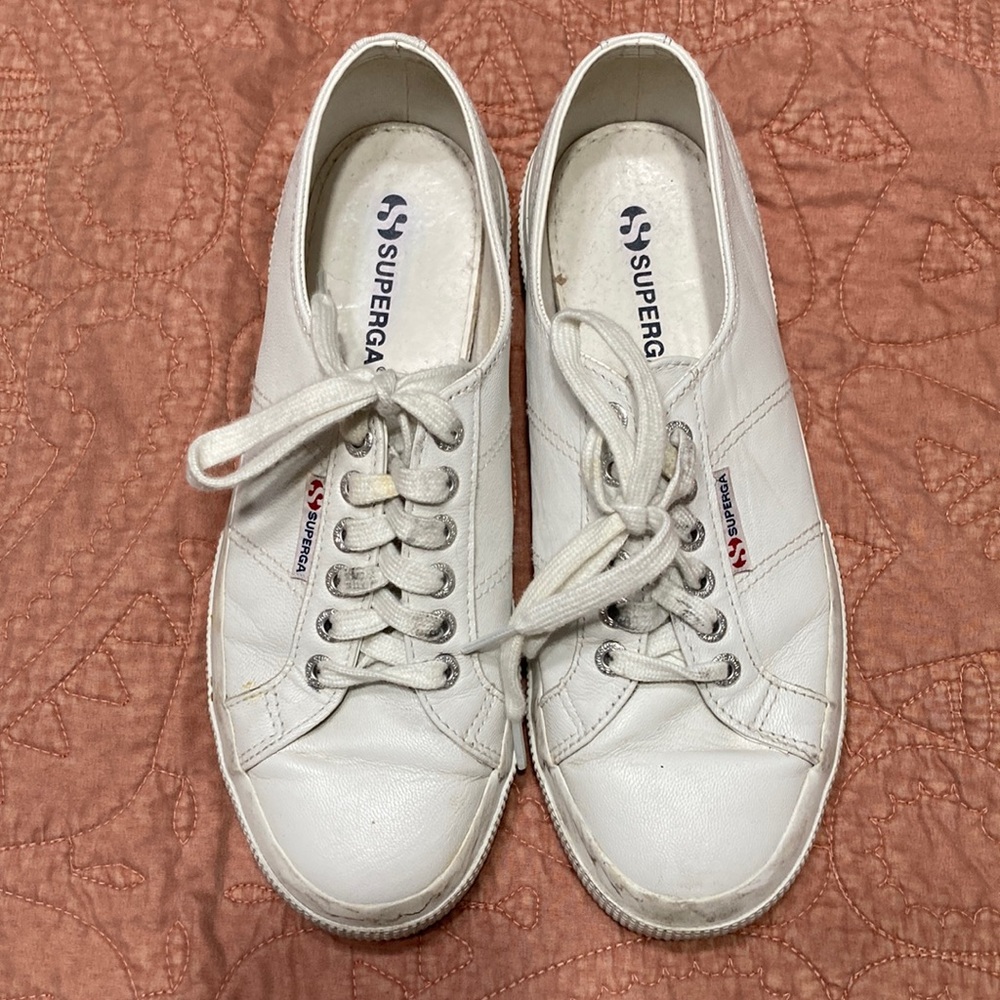 Superga White Leather Sneakers